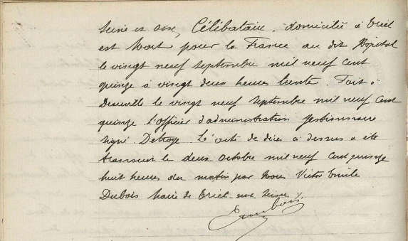 Fichier:Transcription de l'acte décès de Jules Henri Corroyer 2.PNG